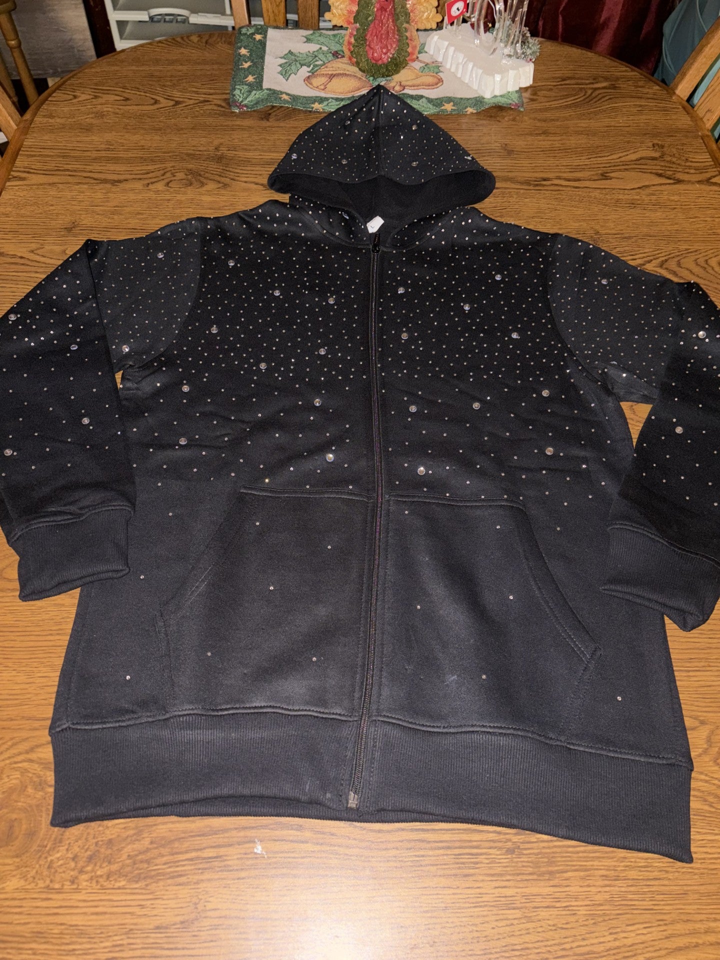 BLACK RHINESTONE SWEATSUIT UNISEX