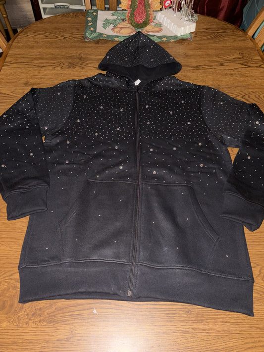 BLACK RHINESTONE SWEATSUIT UNISEX