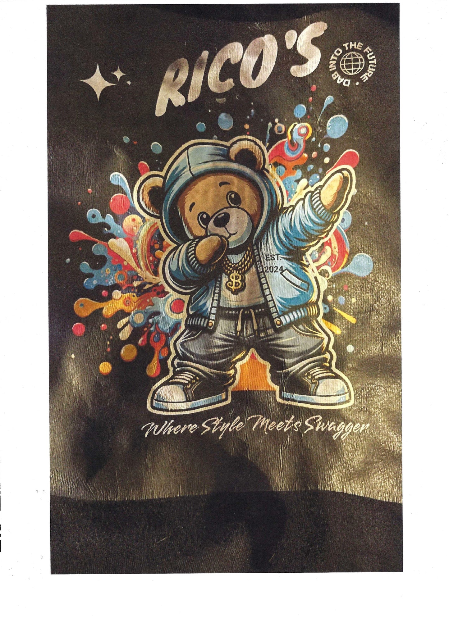 RICO'S TEDDY BEAR LOGO - SIZE 8" X 10" GRAPHIC